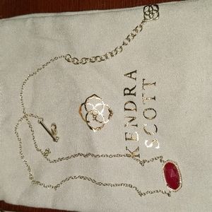 Kendra Scott Elisa Gold and Red Necklace